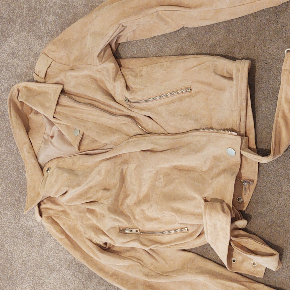Faux suede spring fall jacket